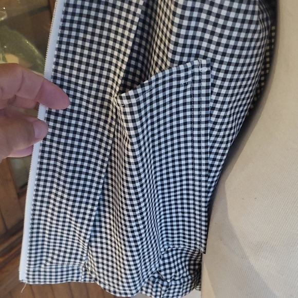 Talbots Black and White Checkered Bomber Jacket - Picture 7 of 10